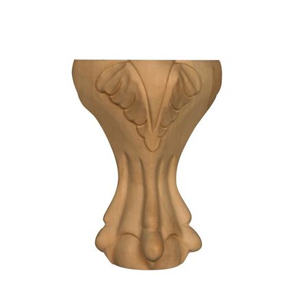 OSBORNE WOOD PRODUCTS 8 x 4 1/2 Ball & Claw Acanthus Leg in Rubberwood (paintgrad 891886RW